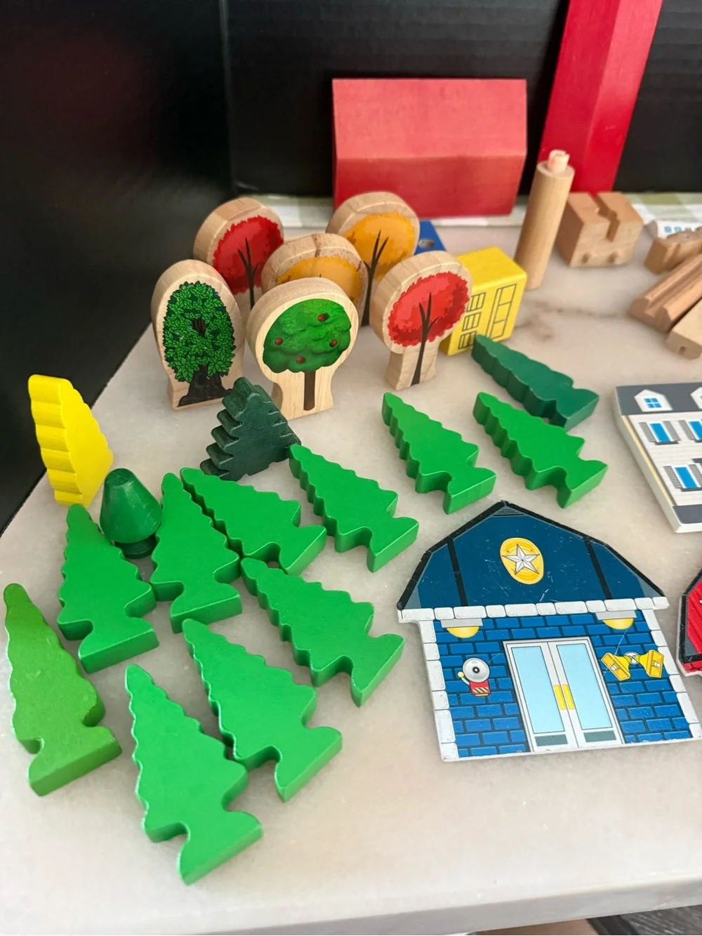 Kidkraft Transportation Station Train Accessories 65 Wooden Pieces